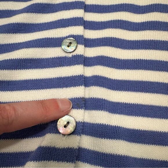 Gudrun Sjoden Blue and White Striped Cardigan Sweater Organic Cotton Size XS - Picture 12 of 12